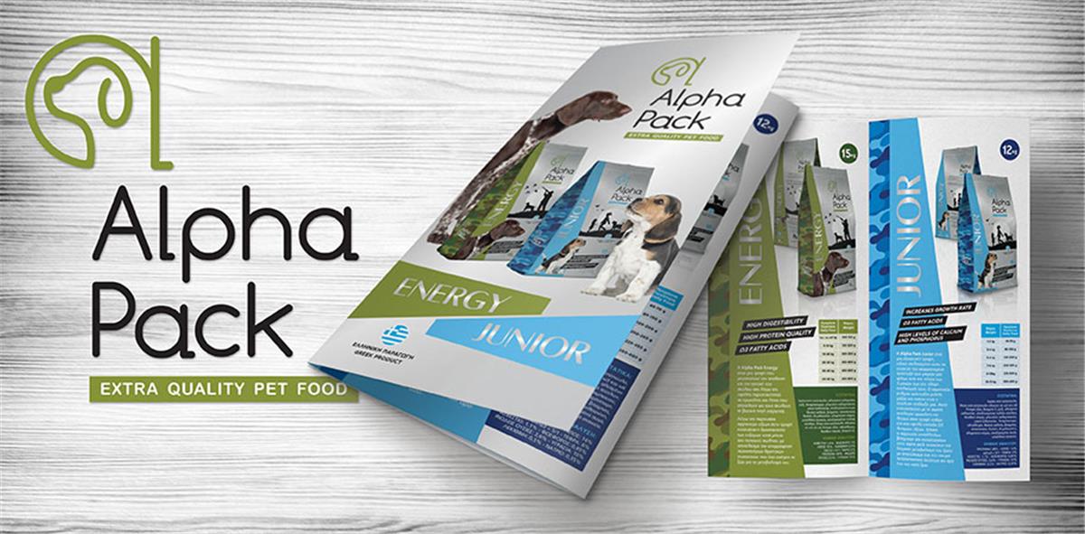 Flyers design & printing of Alpha Pack dog food